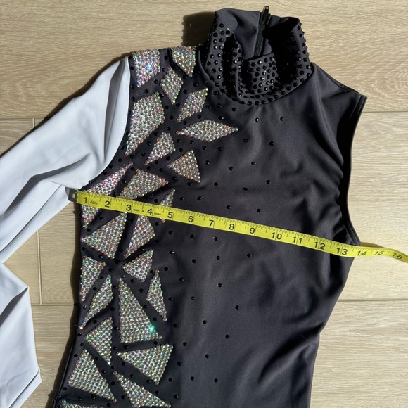 SALE Custom Rhinestone Dance Costume Black and White - Picture 1 of 11